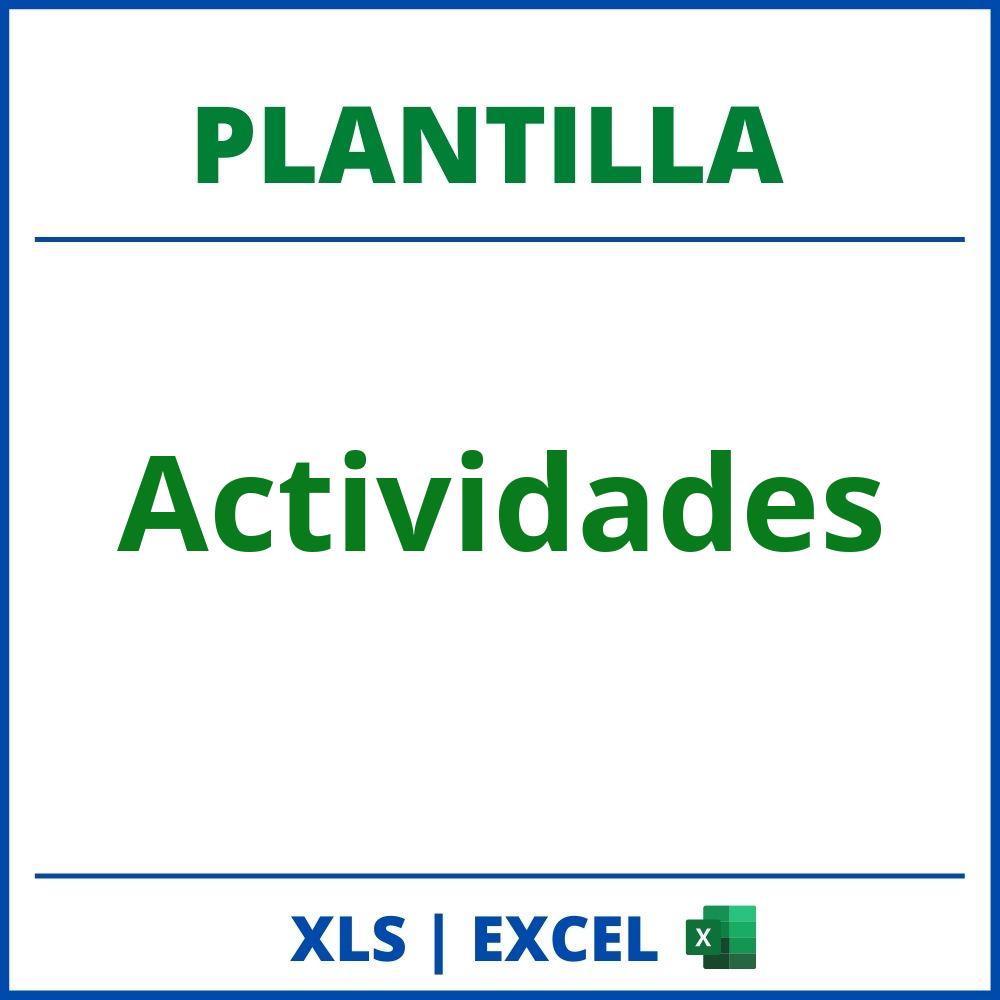 Plantilla Actividades Excel