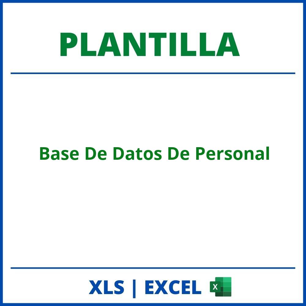 Plantilla Base De Datos De Personal Excel