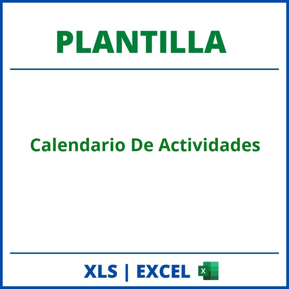 Plantilla Calendario De Actividades Excel