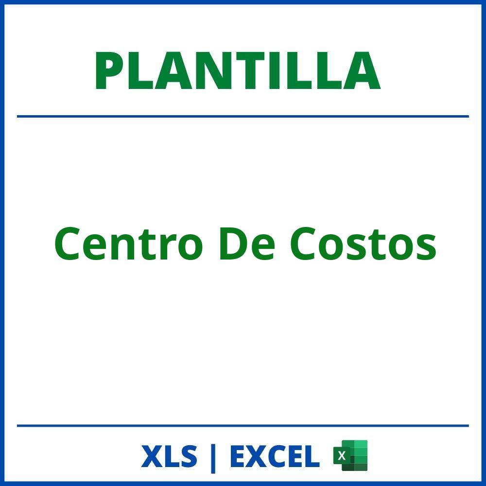 Plantilla Centro De Costos Excel