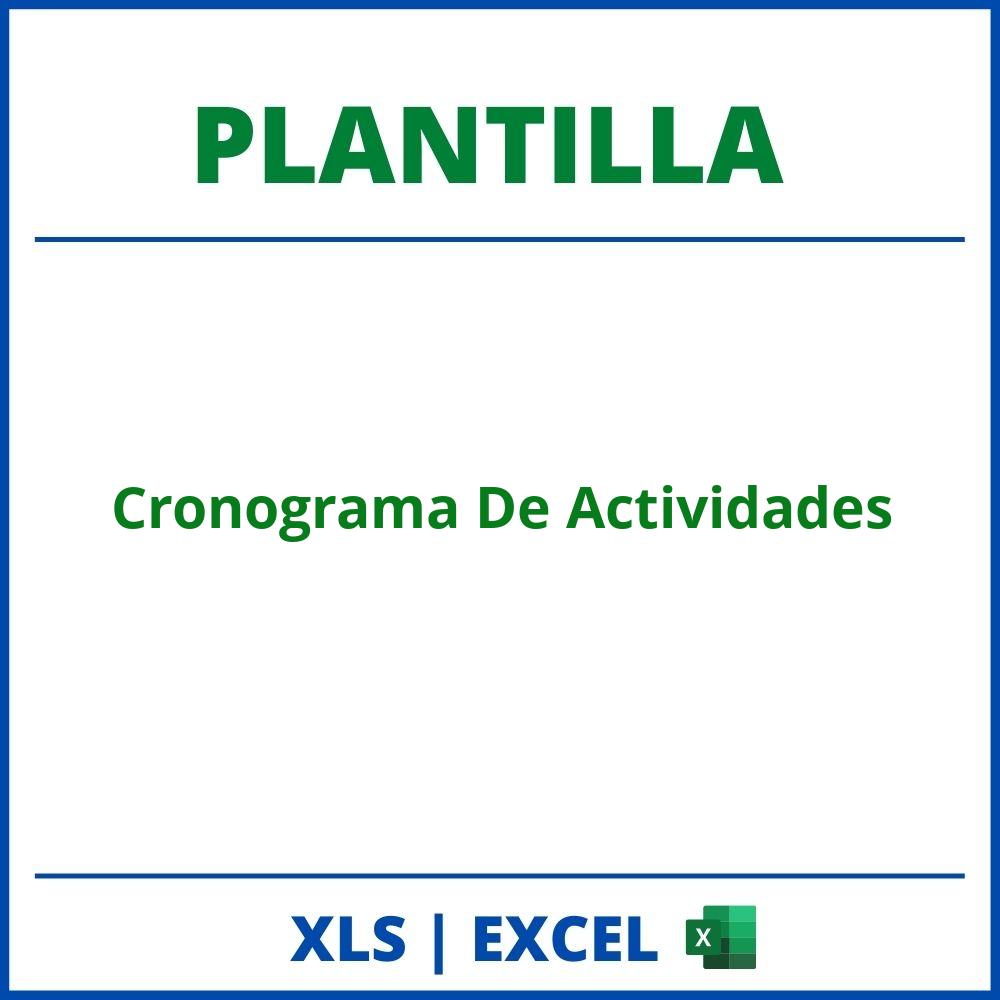 Plantilla Cronograma De Actividades Excel