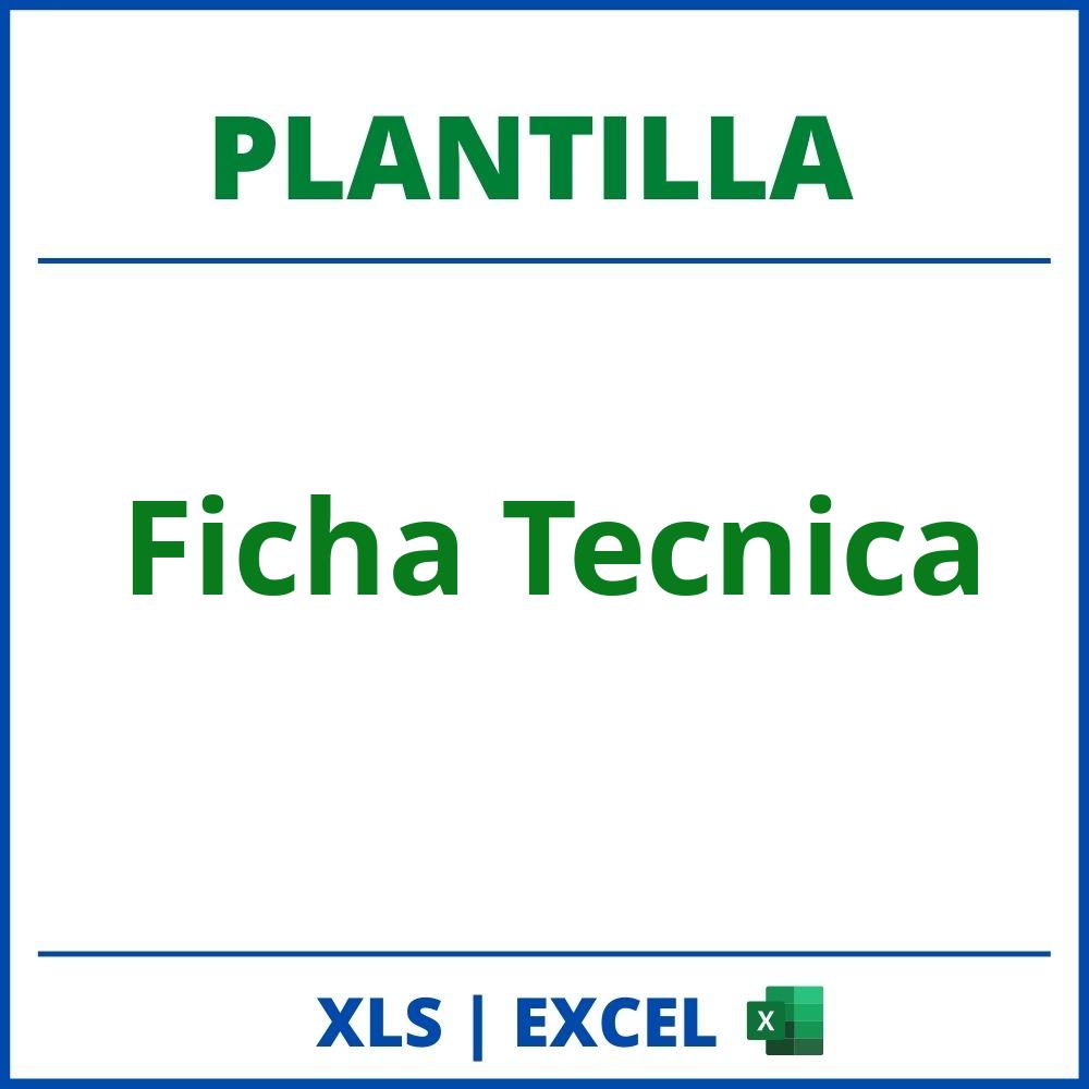 Plantilla Ficha Tecnica Excel