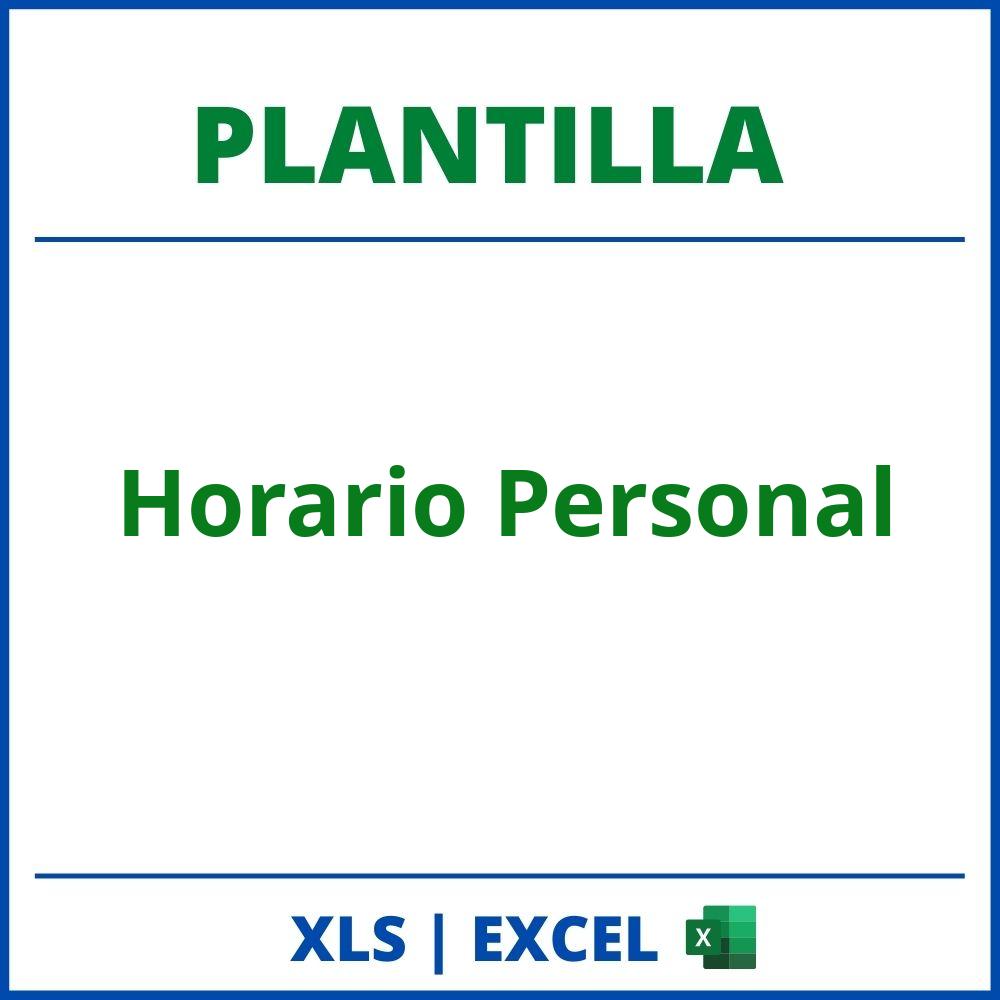 Plantilla Horario Personal Excel