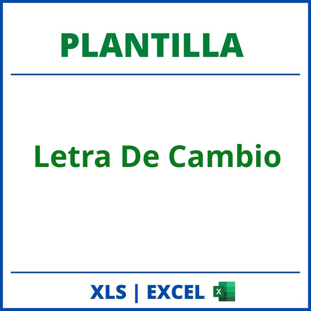 Plantilla Letra De Cambio Excel