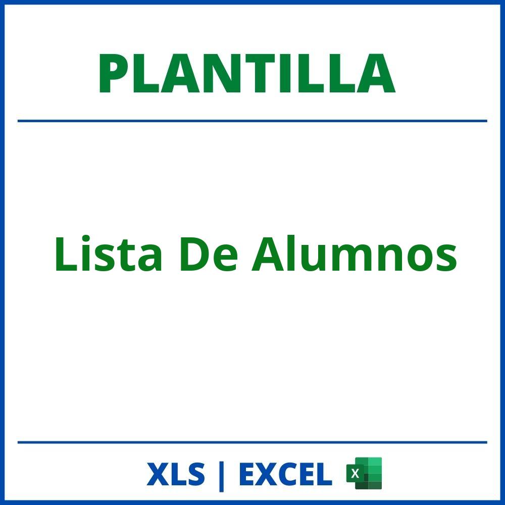 Plantilla Lista De Alumnos Excel