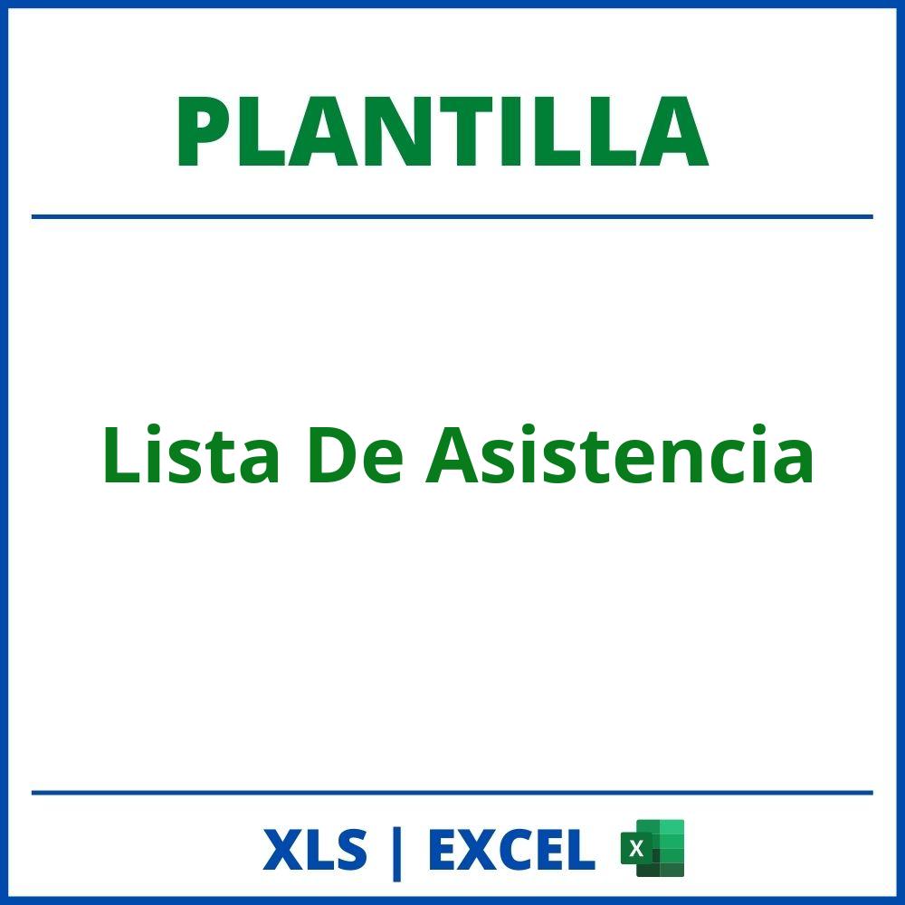 Plantilla Lista De Asistencia Excel
