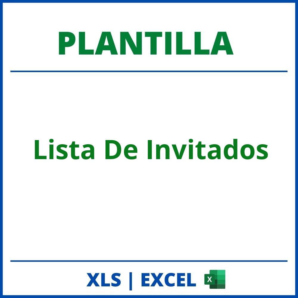 Plantilla Lista De Invitados Excel