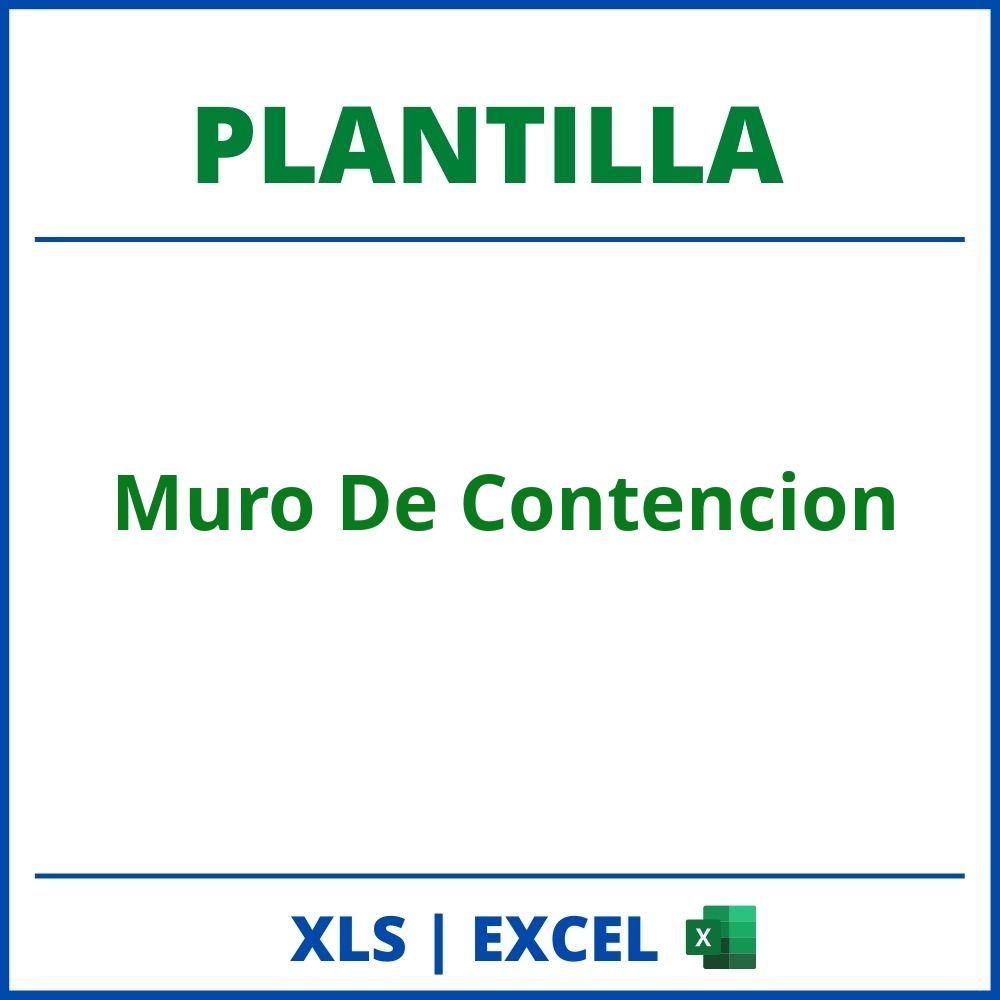 Plantilla Muro De Contencion Excel