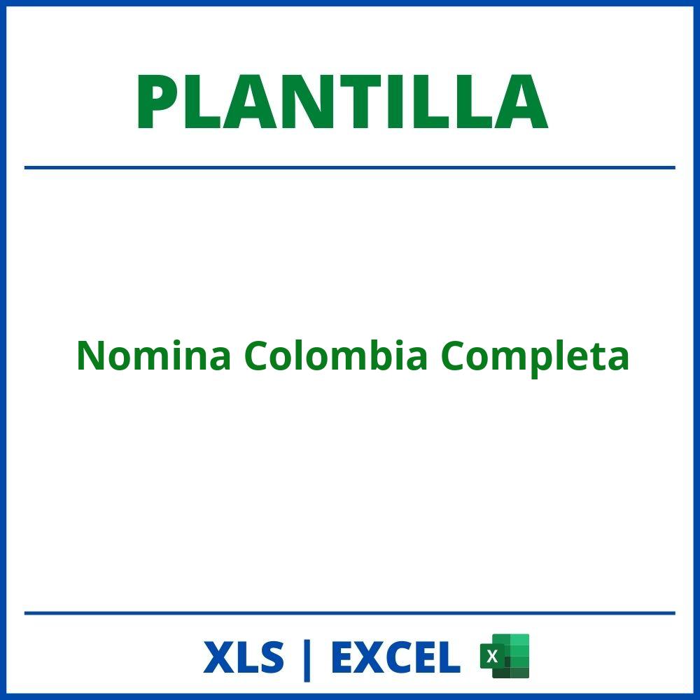 Plantilla Nomina Colombia Completa Excel