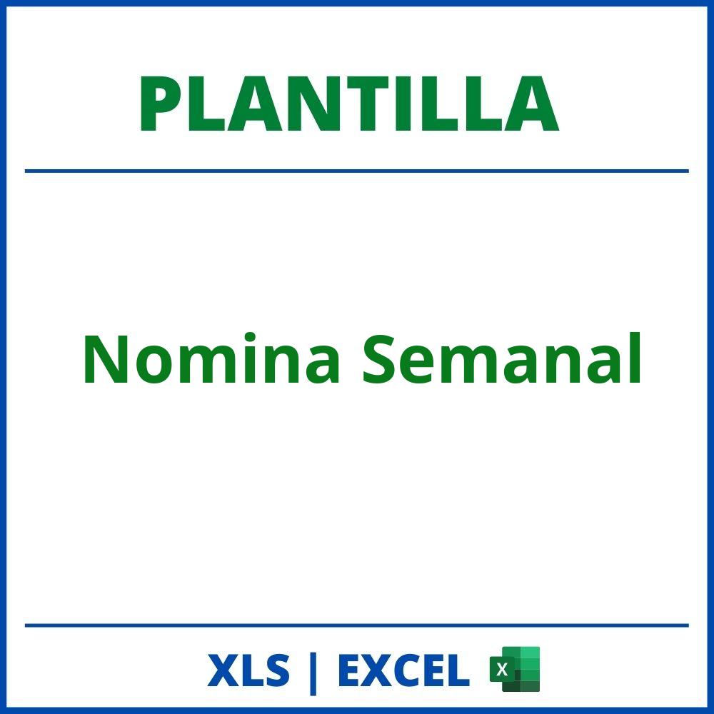 Plantilla Nomina Semanal Excel