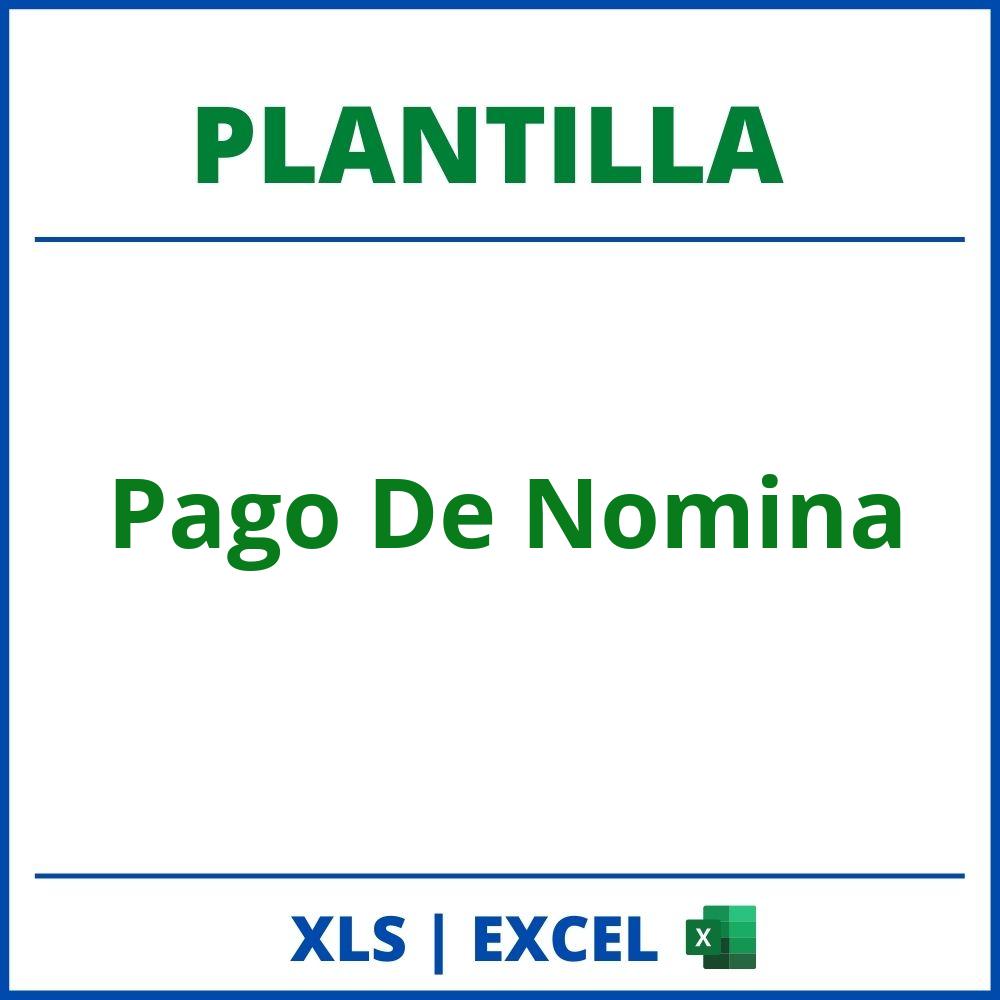 Plantilla Pago De Nomina Excel