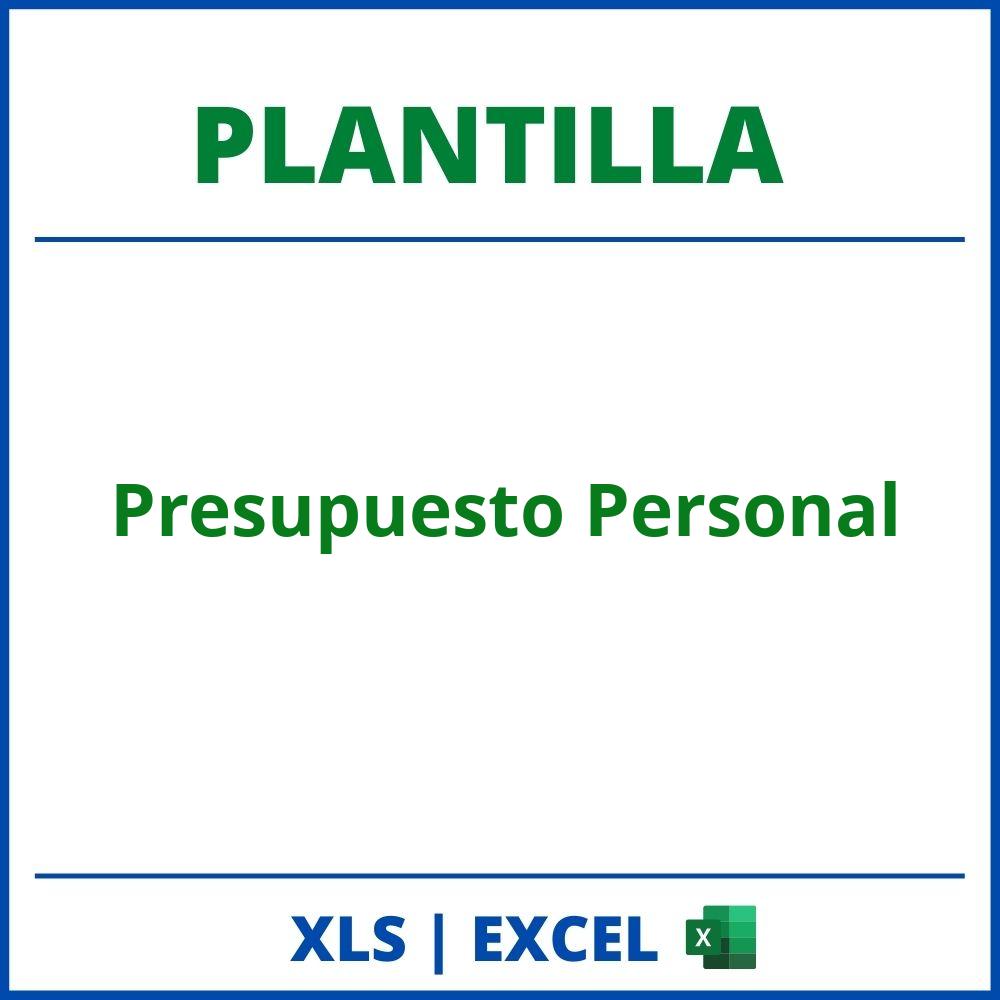 Plantilla Presupuesto Personal Excel