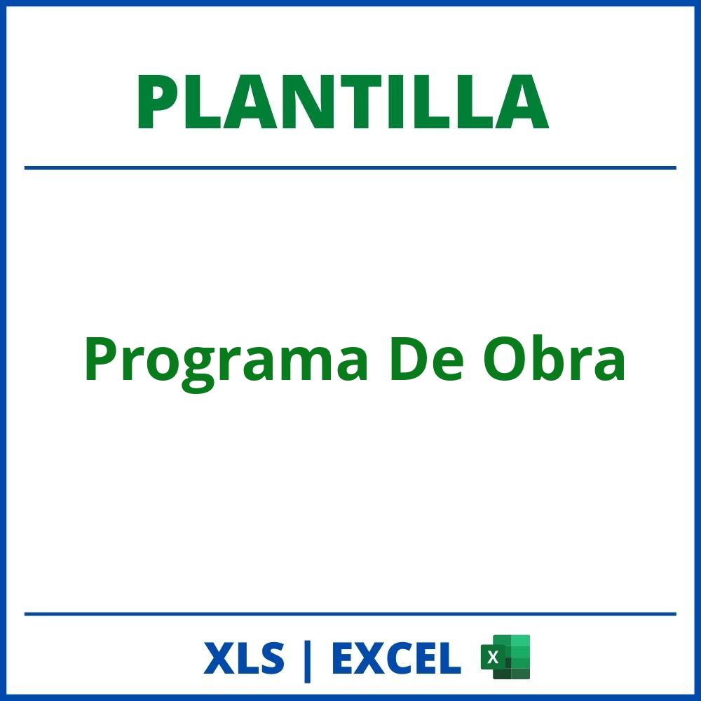 Plantilla Programa De Obra Excel