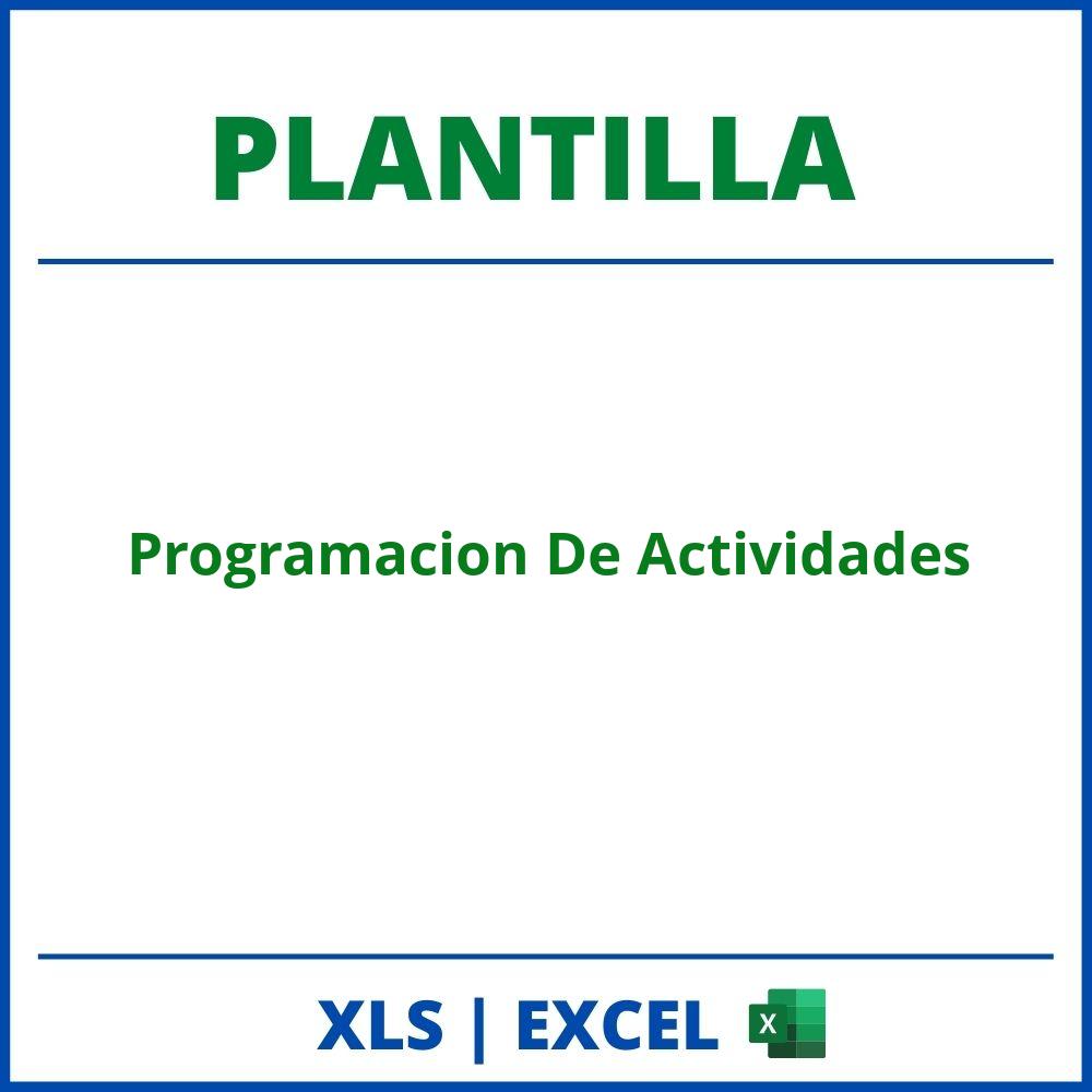 Plantilla Programacion De Actividades Excel