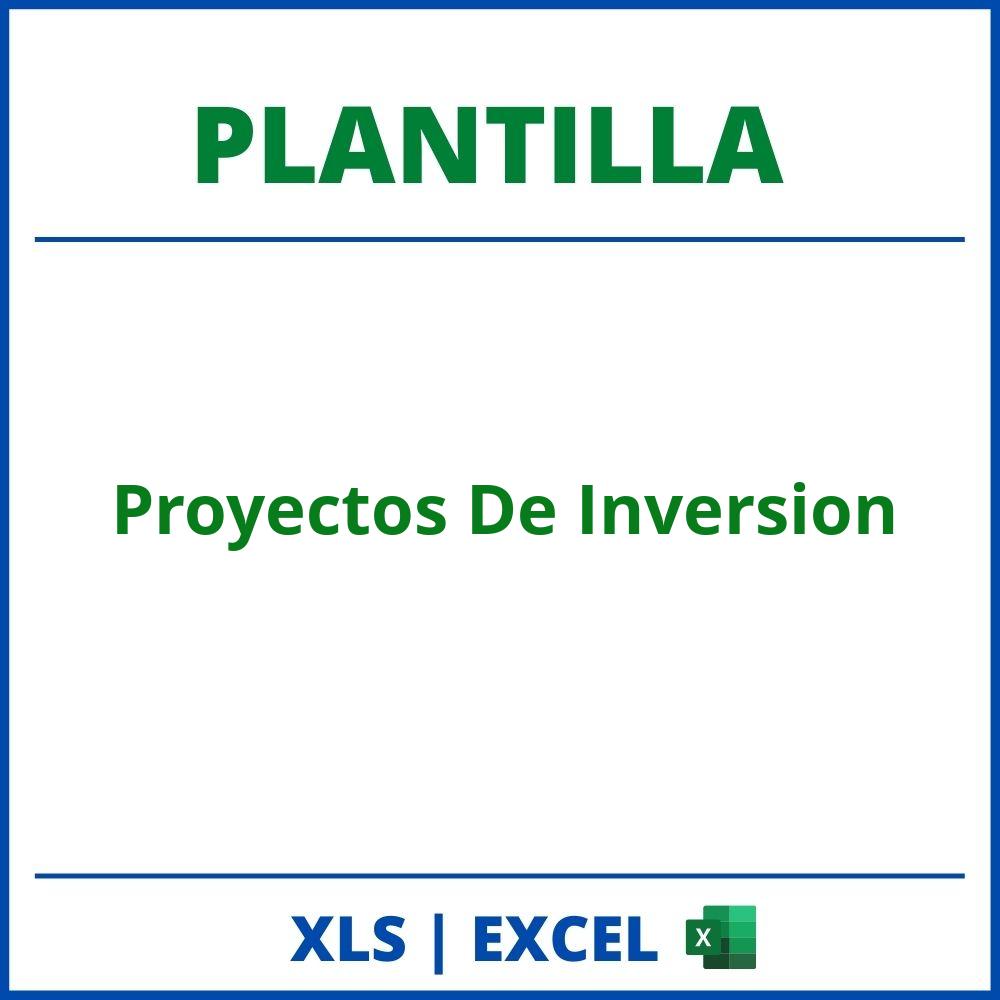 Plantilla Proyectos De Inversion Excel