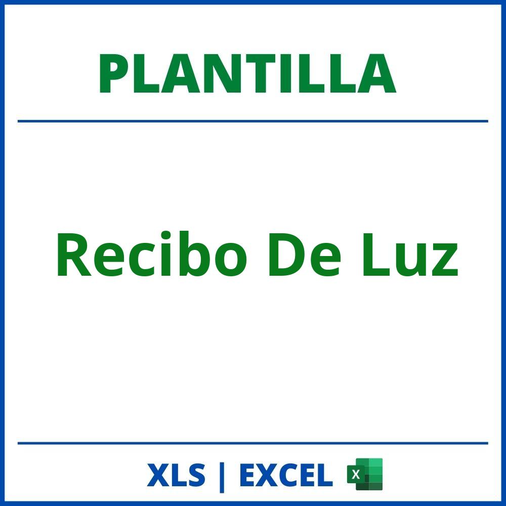 Plantilla Recibo De Luz Excel