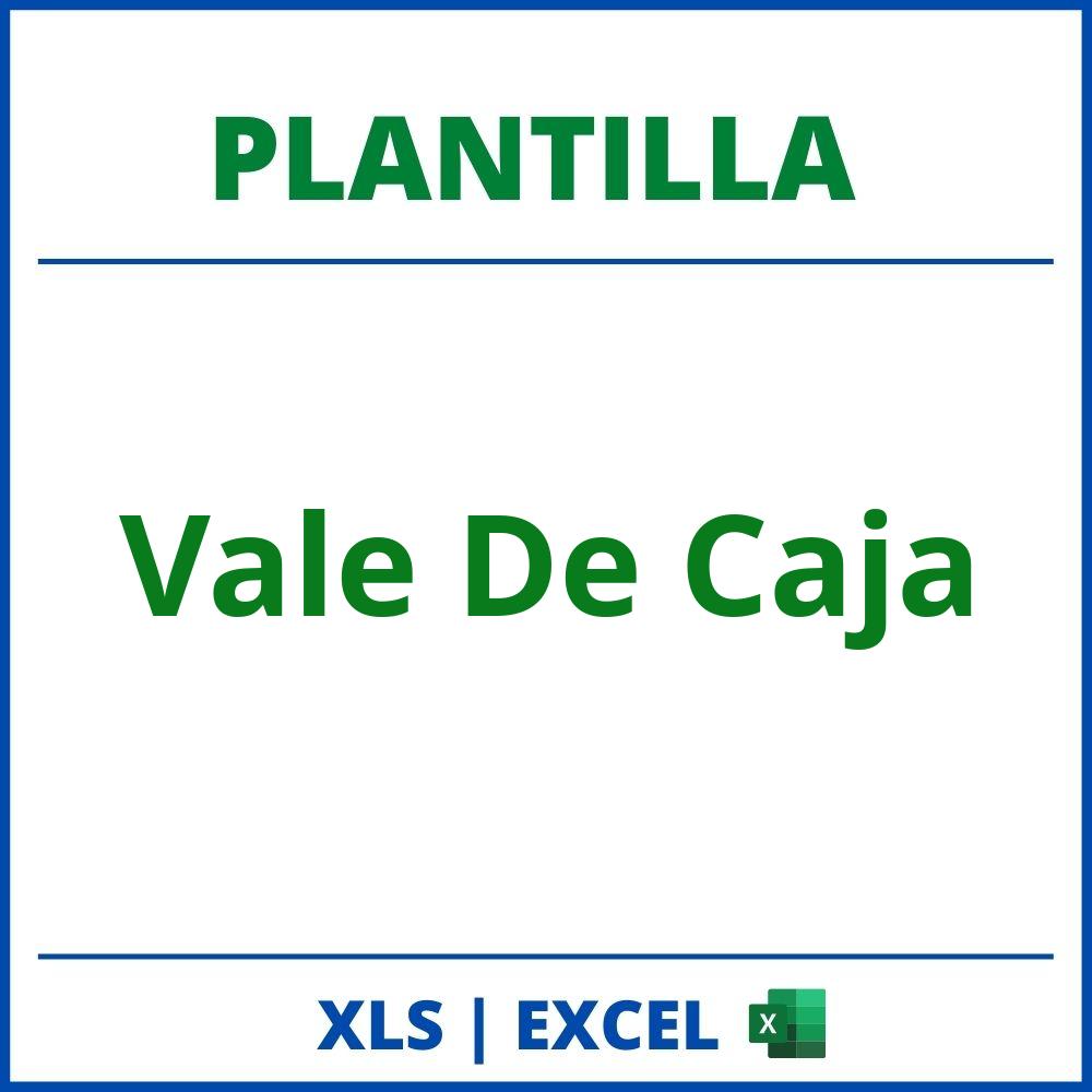 Plantilla Vale De Caja Excel